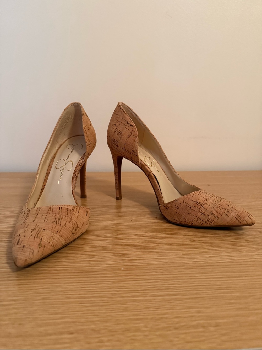 Jessica Simpson Cork Pointed-Toe Pumps in Tan - Picture 3 of 9